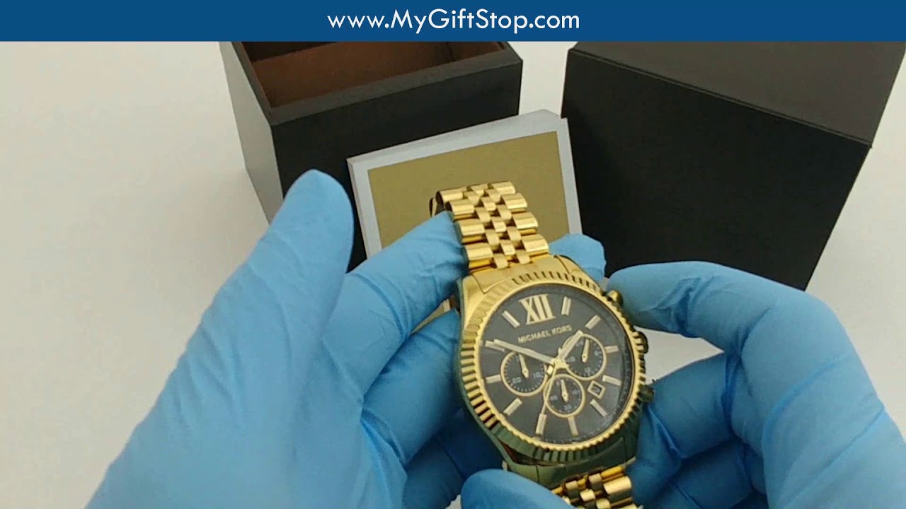 video Men’s Gold-Tone Lexington Chronograph Watch MK8494