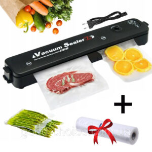 Вакууматор Vacuum Sealer + Подарок Вакуумные пакеты для пищи 5 м х 20 см